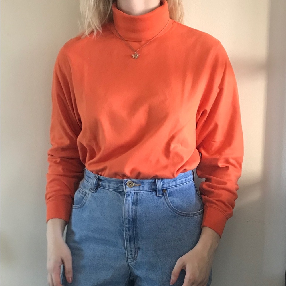 Orange turtleneck